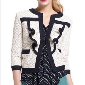 Tabitha Anthropologie black and white blazer